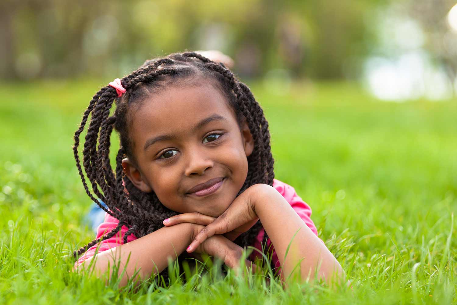 smiling girl outside pediatrics of dalton GA